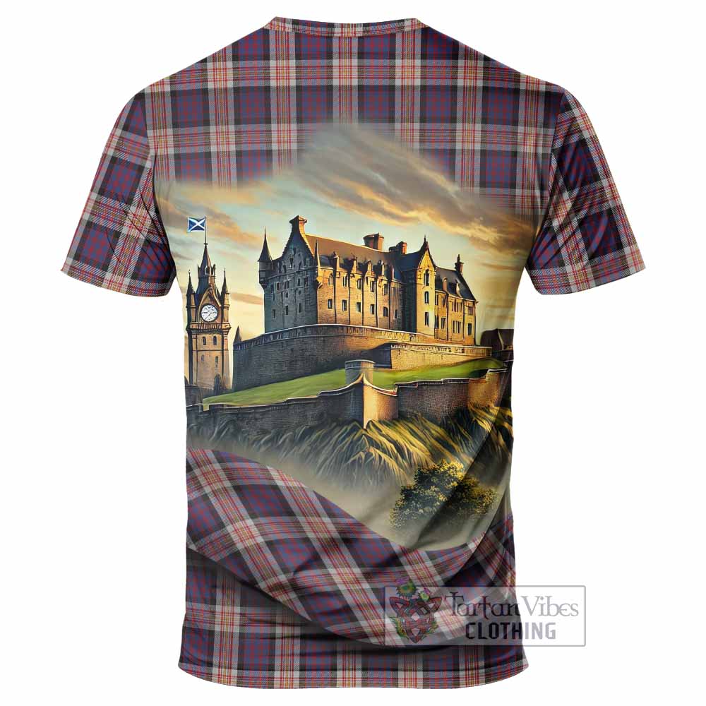 Carnegie Tartan Family Crest T-Shirt with Scottish Ancient Castle Style - Tartan Vibes Clothing