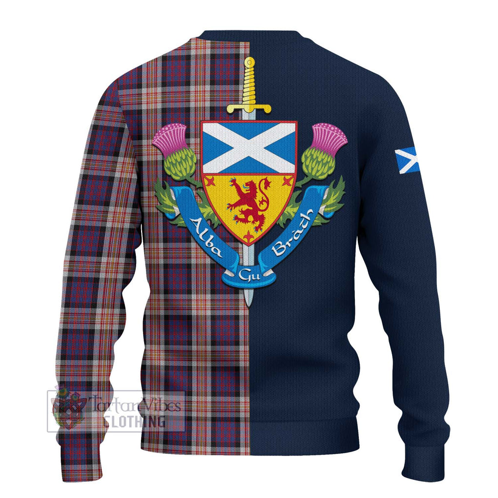 Carnegie Tartan Ugly Sweater Alba with Scottish Lion Royal Arm Half Style - Tartan Vibes Clothing