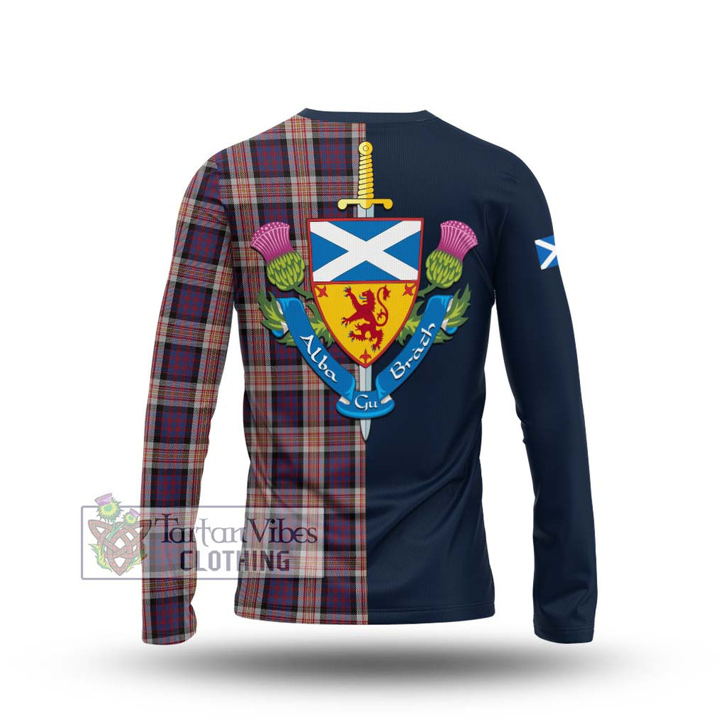 Carnegie Tartan Long Sleeve T-Shirt Alba with Scottish Lion Royal Arm Half Style - Tartan Vibes Clothing