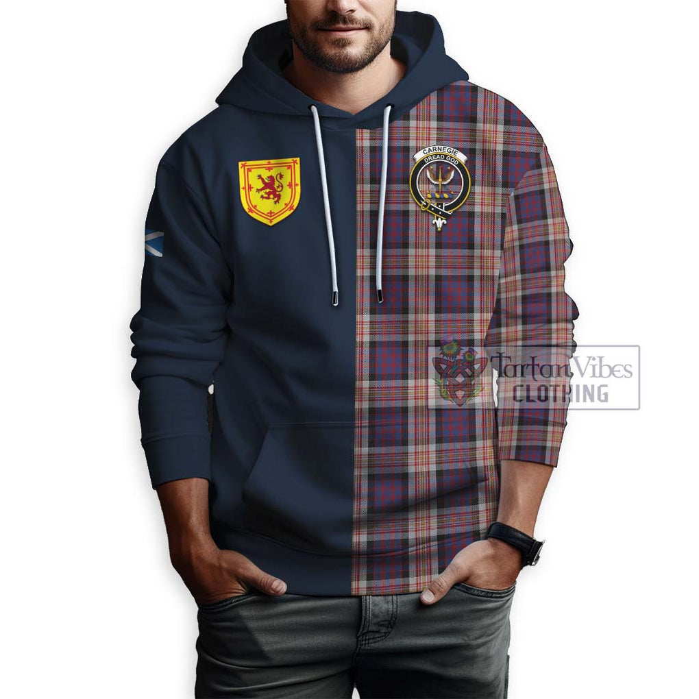Carnegie Tartan Hoodie Alba with Scottish Lion Royal Arm Half Style - Tartan Vibes Clothing