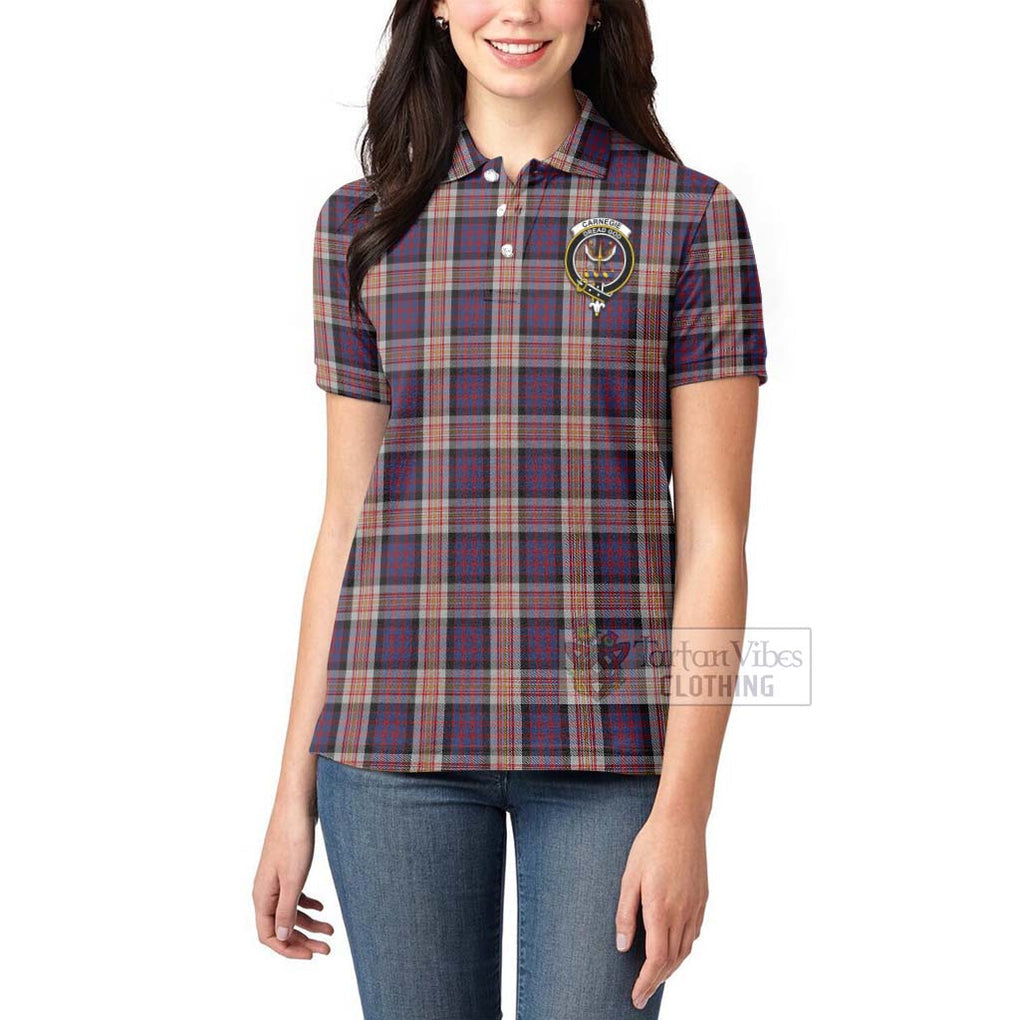 Carnegie Tartan Women's Polo Shirt with Family Crest Celtic Skull Style - Tartan Vibes Clothing