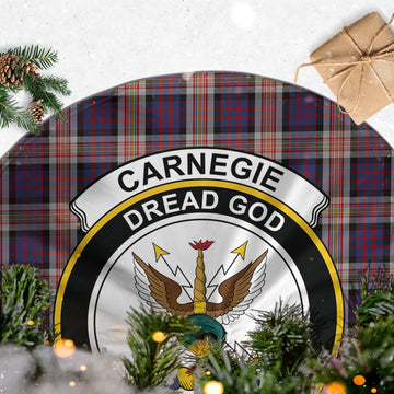 Carnegie Tartan Christmas Tree Skirt with Family Crest - Tartan Vibes Clothing