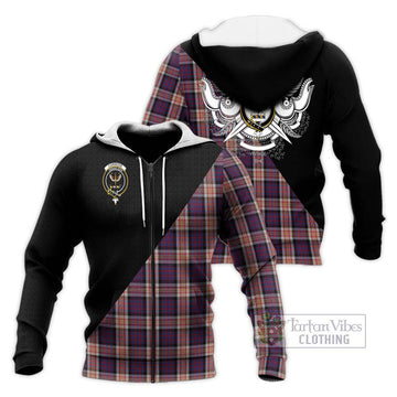 Carnegie Tartan Knitted Hoodie with Family Crest and Military Logo Style Unisex Knitted Zip Hoodie - Tartan Vibes Clothing