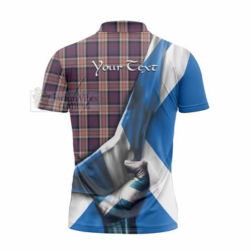 Carnegie Tartan Zipper Polo Shirt with Family Crest Scotland Patriotic Style - Tartan Vibes Clothing
