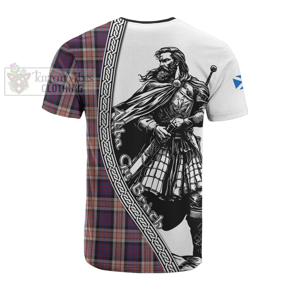 Carnegie Tartan Clan Crest Cotton T-shirt with Highlander Warrior Celtic Style - Tartan Vibes Clothing