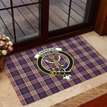 Carnegie Tartan Rubber Doormat with Family Crest - Tartan Vibes Clothing
