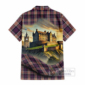 Carnegie Tartan Family Crest Hawaiian Shirt with Scottish Ancient Castle Style - Tartan Vibes Clothing