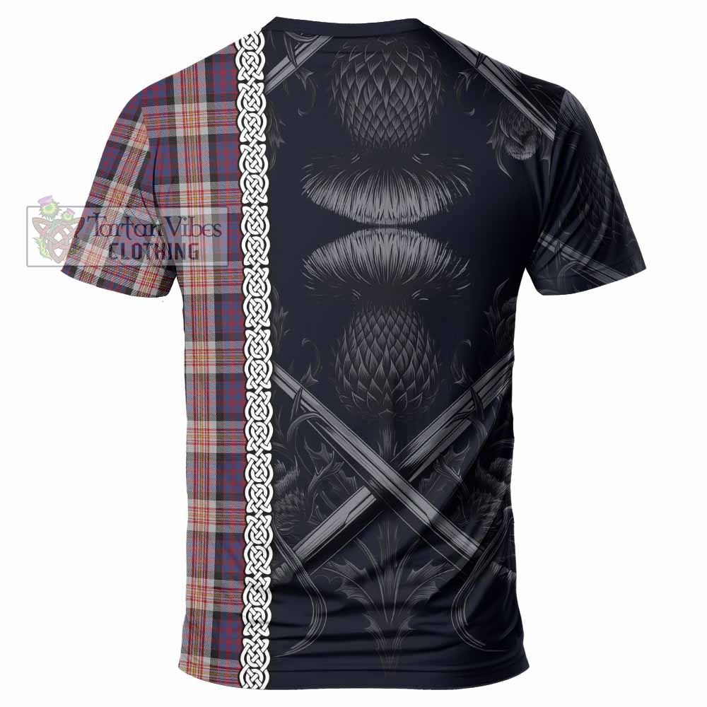 Carnegie Tartan T-Shirt with Family Crest Cross Sword Thistle Celtic Vibes - Tartan Vibes Clothing