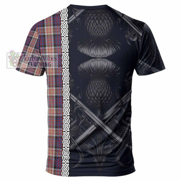 Carnegie Tartan T-Shirt with Family Crest Cross Sword Thistle Celtic Vibes - Tartan Vibes Clothing