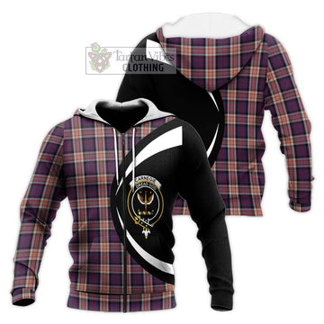 Carnegie Tartan Knitted Hoodie with Family Crest Circle Style Unisex Knitted Zip Hoodie - Tartan Vibes Clothing