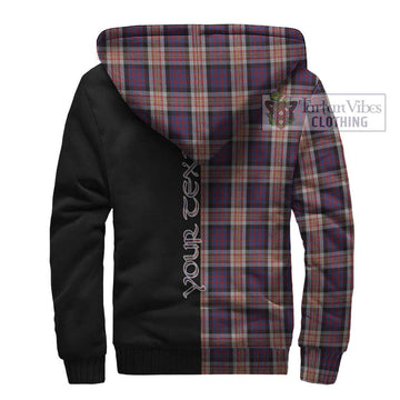 Carnegie Tartan Sherpa Hoodie with Family Crest and Half Of Me Style - Tartan Vibes Clothing