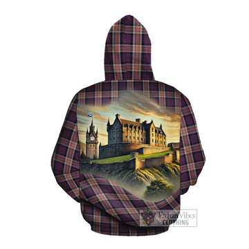 Carnegie Tartan Family Crest Cotton Hoodie with Scottish Ancient Castle Style Pullover Hoodie - Tartan Vibes Clothing