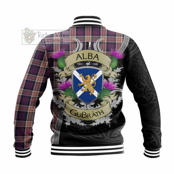 Carnegie Tartan Family Crest Baseball Jacket Lion Rampant Royal Thistle Shield Celtic Inspired - Tartan Vibes Clothing