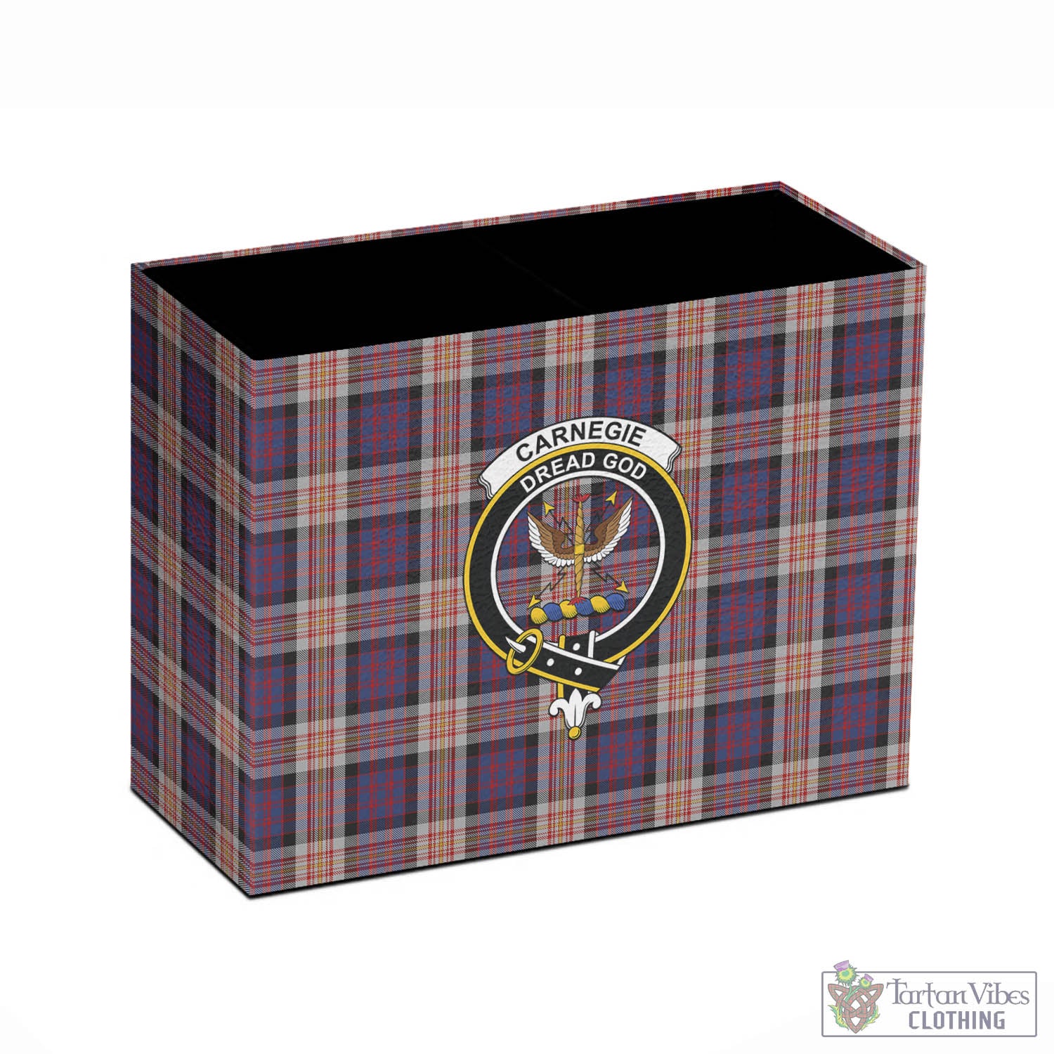 Carnegie Tartan Pen Holder with Family Crest - Tartan Vibes Clothing