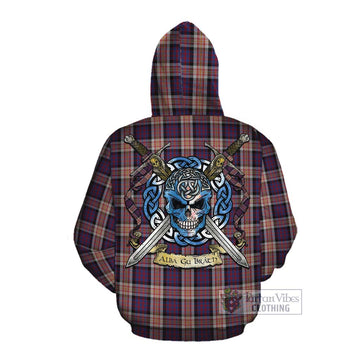 Carnegie Tartan Cotton Hoodie with Family Crest Celtic Skull Style Pullover Hoodie - Tartan Vibes Clothing