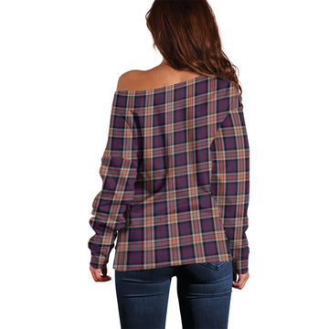 Carnegie Tartan Off Shoulder Women Sweater with Family Crest - Tartan Vibes Clothing