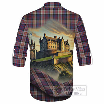 Carnegie Tartan Family Crest Ghillie Kilt Shirt with Scottish Ancient Castle Style - Tartan Vibes Clothing