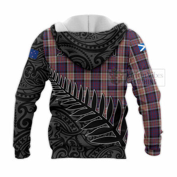 Carnegie Crest Tartan Knitted Hoodie with New Zealand Silver Fern Half Style - Tartan Vibes Clothing