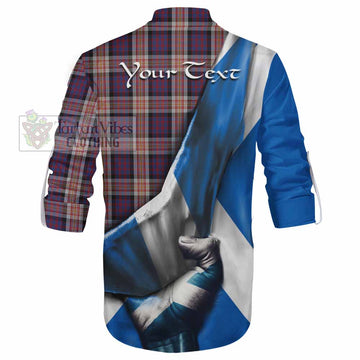 Carnegie Tartan Ghillie Kilt Shirt with Family Crest Scotland Patriotic Style - Tartan Vibes Clothing