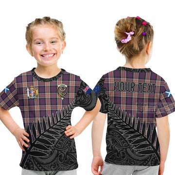 Carnegie Crest Tartan Kid T-Shirt with New Zealand Silver Fern Half Style - Tartan Vibes Clothing