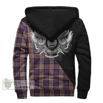 Carnegie Tartan Sherpa Hoodie with Family Crest and Military Logo Style - Tartan Vibes Clothing