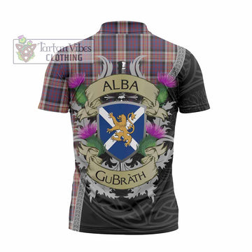 Carnegie Tartan Family Crest Zipper Polo Shirt Lion Rampant Royal Thistle Shield Celtic Inspired - Tartan Vibes Clothing