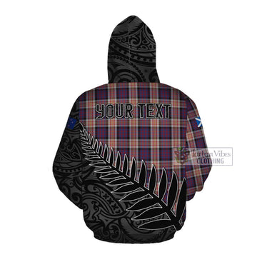 Carnegie Crest Tartan Cotton Hoodie with New Zealand Silver Fern Half Style Pullover Hoodie - Tartan Vibes Clothing