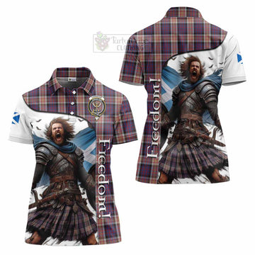 Tartan Vibes Clothing Carnegie Crest Tartan Women's Polo Shirt Inspired by the Freedom of Scottish Warrior