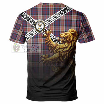 Carnegie Crest Tartan T-Shirt with Golden Lion Emblem Celtic Style - Tartan Vibes Clothing