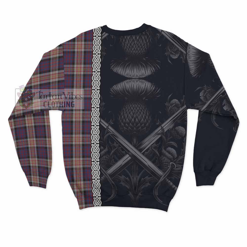 Carnegie Tartan Sweatshirt with Family Crest Cross Sword Thistle Celtic Vibes - Tartan Vibes Clothing