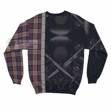 Carnegie Tartan Sweatshirt with Family Crest Cross Sword Thistle Celtic Vibes - Tartan Vibes Clothing