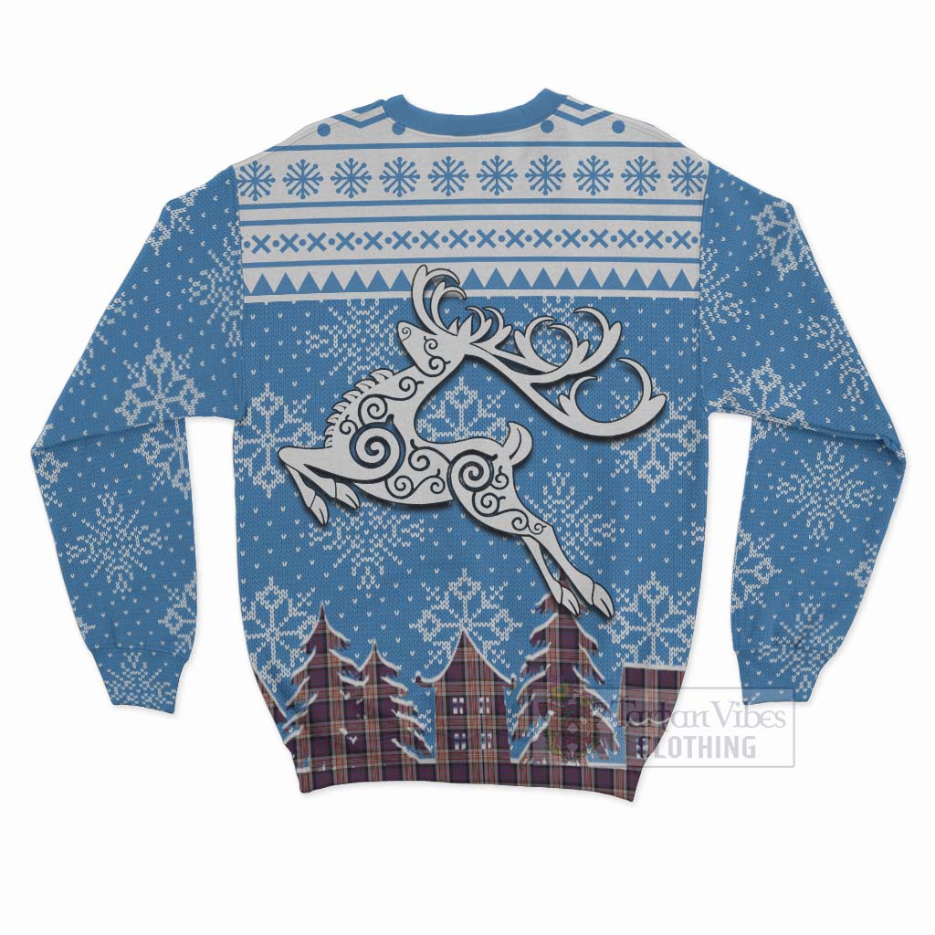 Carnegie Clan Christmas Sweatshirt Celtic Reindeer Style - Tartan Vibes Clothing