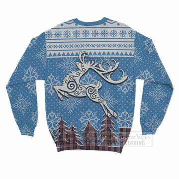Carnegie Clan Christmas Sweatshirt Celtic Reindeer Style - Tartan Vibes Clothing