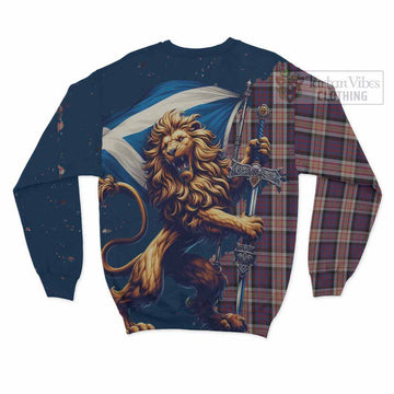 Carnegie Tartan Family Crest Sweatshirt with Scottish Majestic Lion - Tartan Vibes Clothing