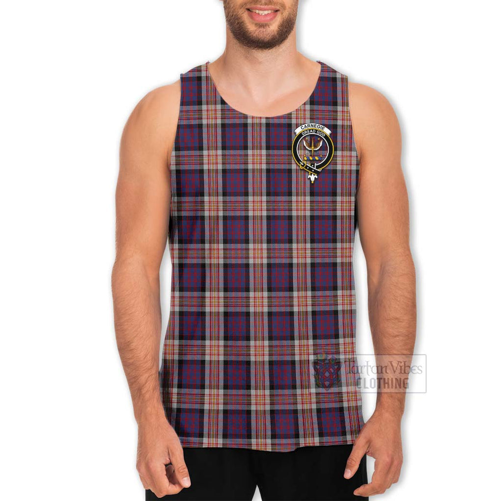 Carnegie Tartan Men's Tank Top with Family Crest Celtic Skull Style - Tartan Vibes Clothing