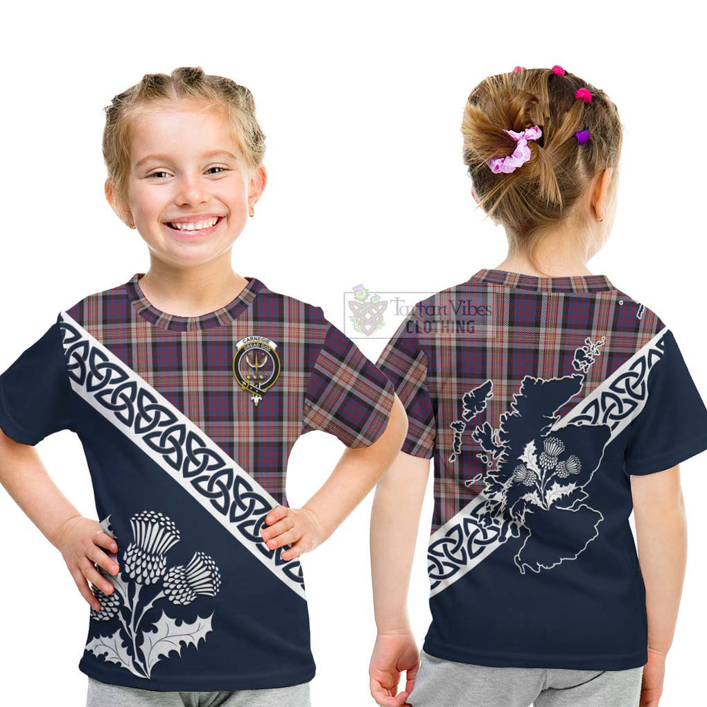 Carnegie Tartan Kid T-Shirt Featuring Thistle and Scotland Map - Tartan Vibes Clothing
