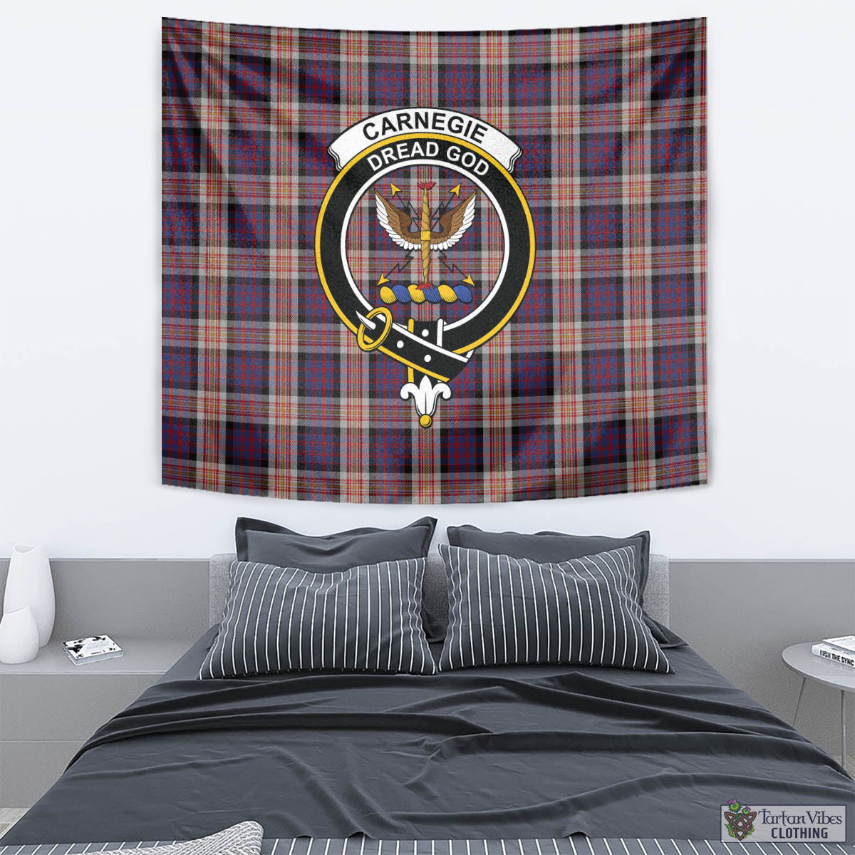 Carnegie Tartan Tapestry Wall Hanging and Home Decor for Room with Family Crest - Tartan Vibes Clothing