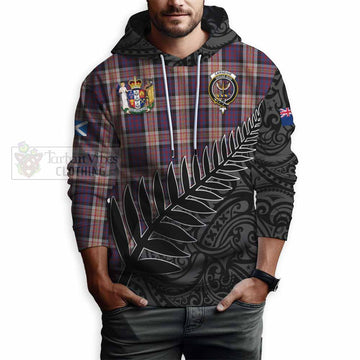 Carnegie Crest Tartan Hoodie with New Zealand Silver Fern Half Style - Tartan Vibes Clothing