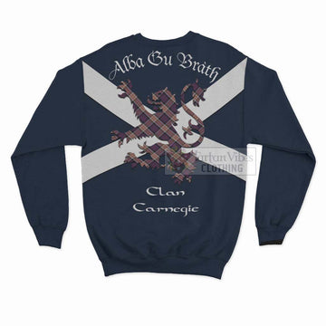 Carnegie Tartan Lion Rampant Sweatshirt Proudly Display Your Heritage with Alba Gu Brath and Clan Name - Tartan Vibes Clothing