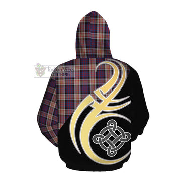 Carnegie Tartan Cotton Hoodie with Family Crest and Celtic Symbol Style Pullover Hoodie - Tartan Vibes Clothing