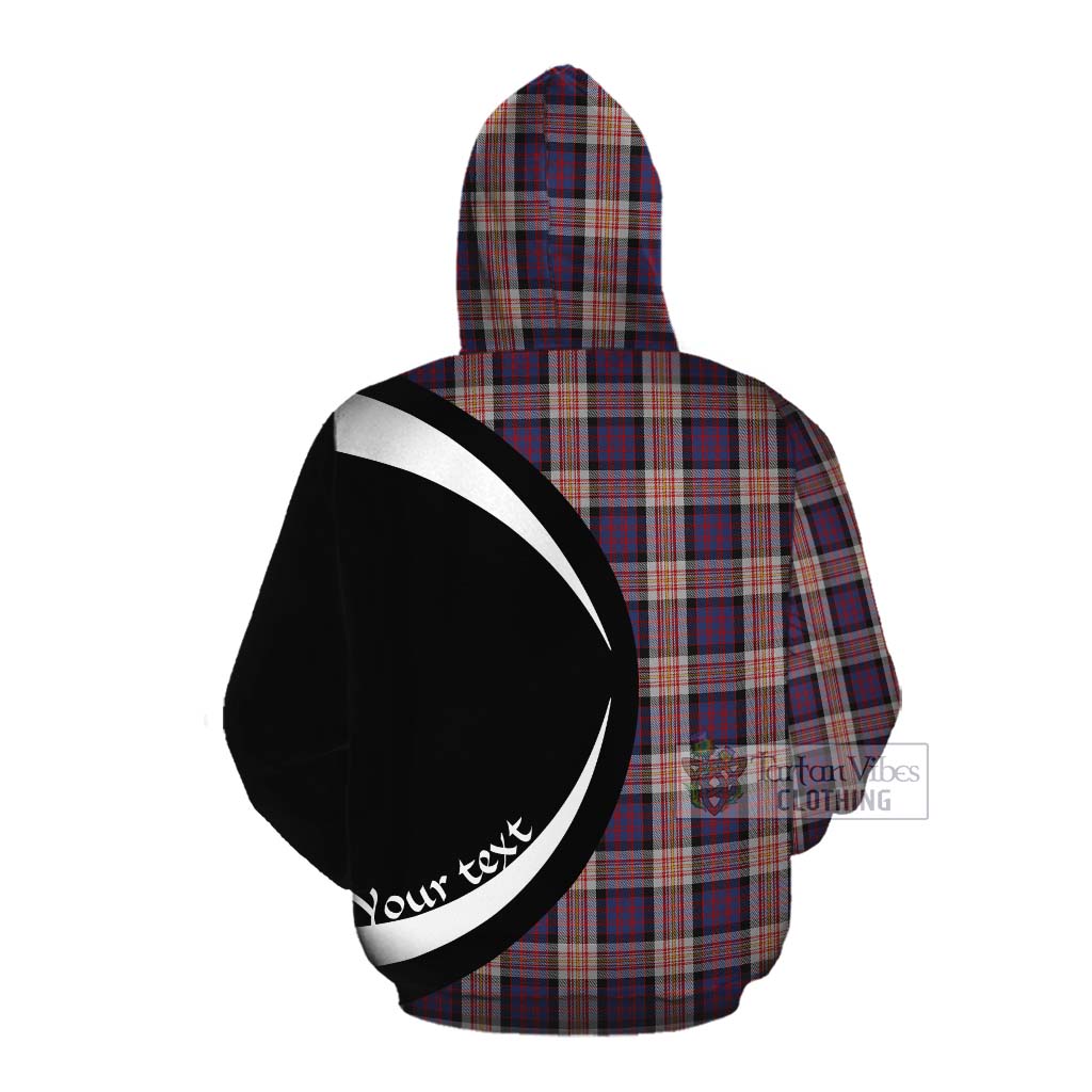 Carnegie Tartan Cotton Hoodie with Family Crest Circle Style Pullover Hoodie - Tartan Vibes Clothing