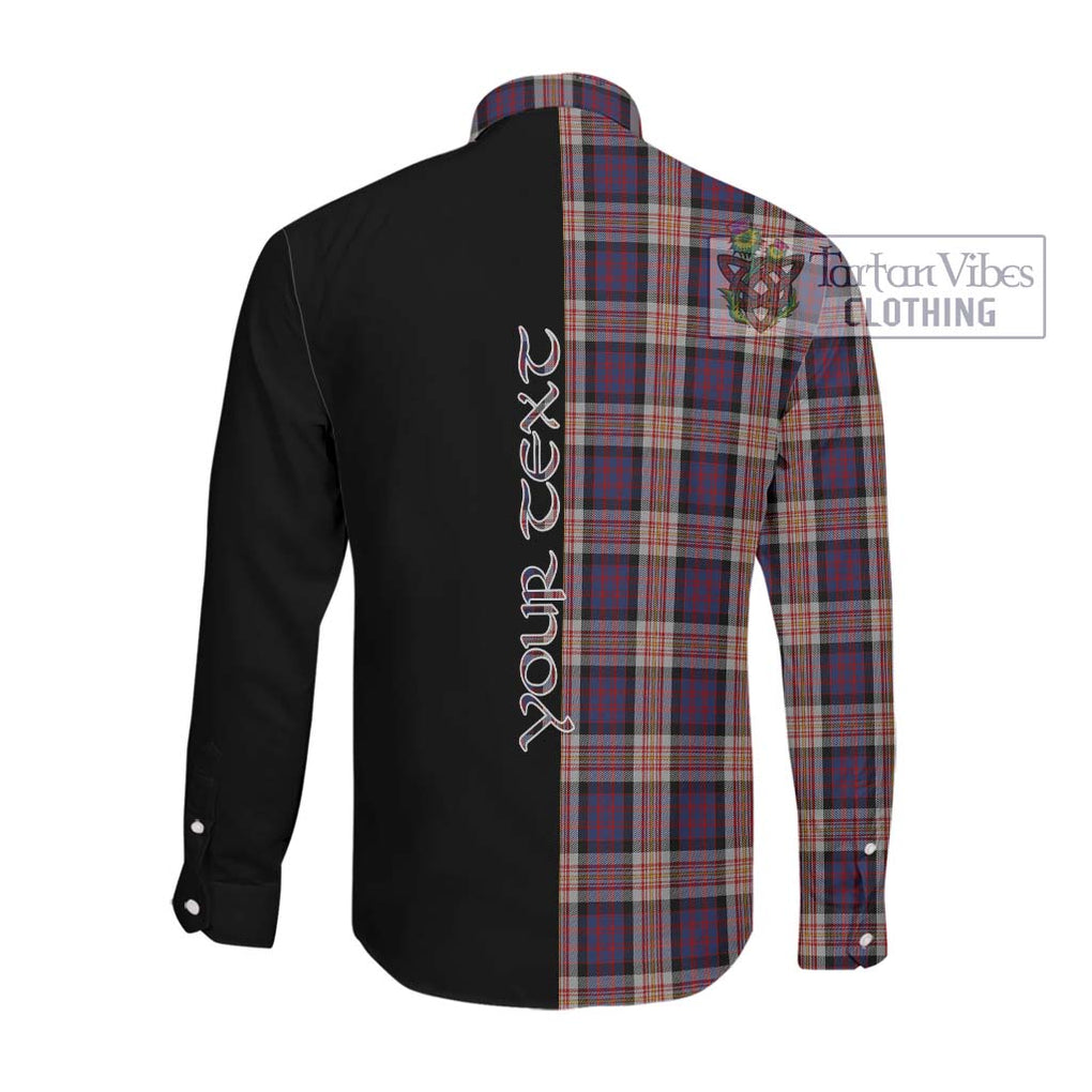 Carnegie Tartan Long Sleeve Button Shirt with Family Crest and Half Of Me Style Men's Shirt - Tartanvibesclothing Shop