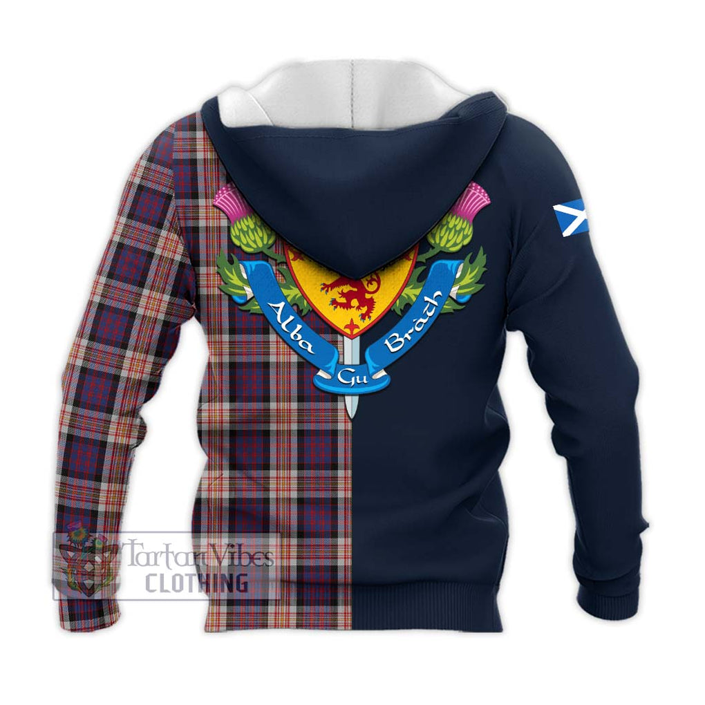 Carnegie Tartan Knitted Hoodie Alba with Scottish Lion Royal Arm Half Style - Tartan Vibes Clothing