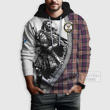 Carnegie Tartan Clan Crest Hoodie with Highlander Warrior Celtic Style - Tartan Vibes Clothing