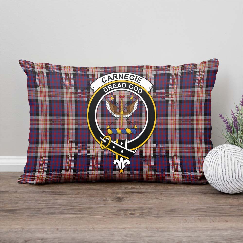 Carnegie Tartan Pillow Cover with Family Crest - Tartan Vibes Clothing