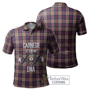 Carnegie Tartan Polo Shirt with Family Crest DNA In Me Style - Tartan Vibes Clothing