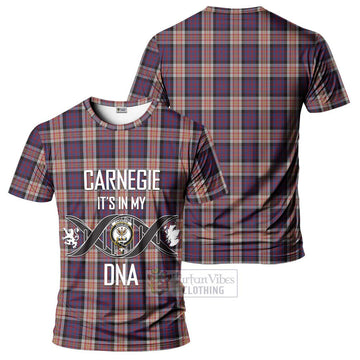 Carnegie Tartan T-Shirt with Family Crest DNA In Me Style - Tartan Vibes Clothing