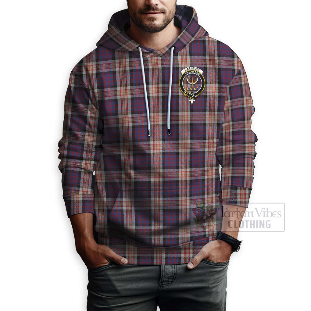 Carnegie Tartan Hoodie with Family Crest Celtic Skull Style - Tartan Vibes Clothing