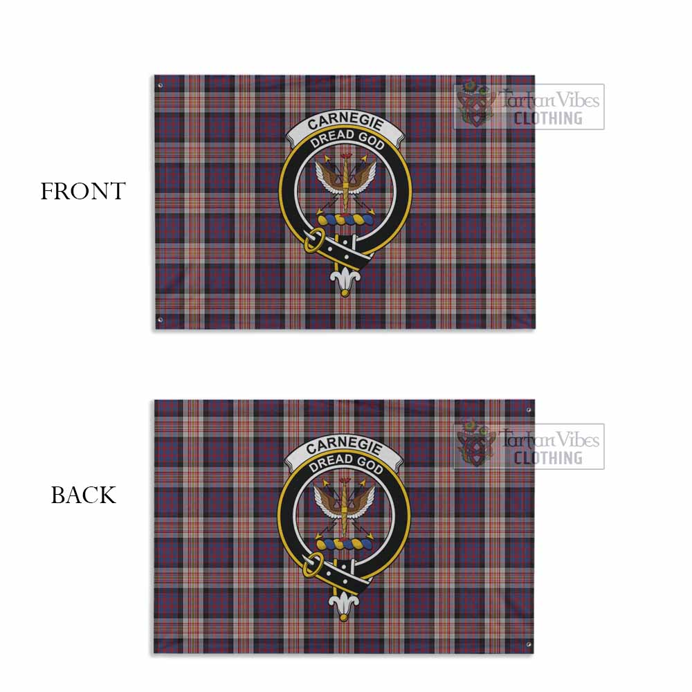 Tartan Vibes Clothing Carnegie Tartan House Flag with Family Crest