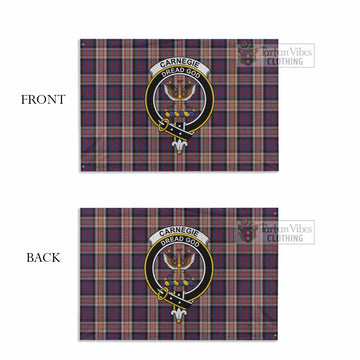 Tartan Vibes Clothing Carnegie Tartan House Flag with Family Crest
